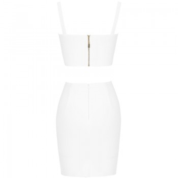 Ocstrade Summer 2 Piece Bandage Dress 2019 New Airrival Women Rayon White Bandage Dress Bodycon Mini Sexy Two Piece Set Outfit